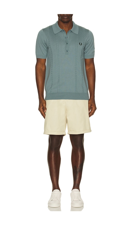  Fred Perry Poloshirt Cable Knit In Slate. Größe S. Also In M, L, Xl/1x. 