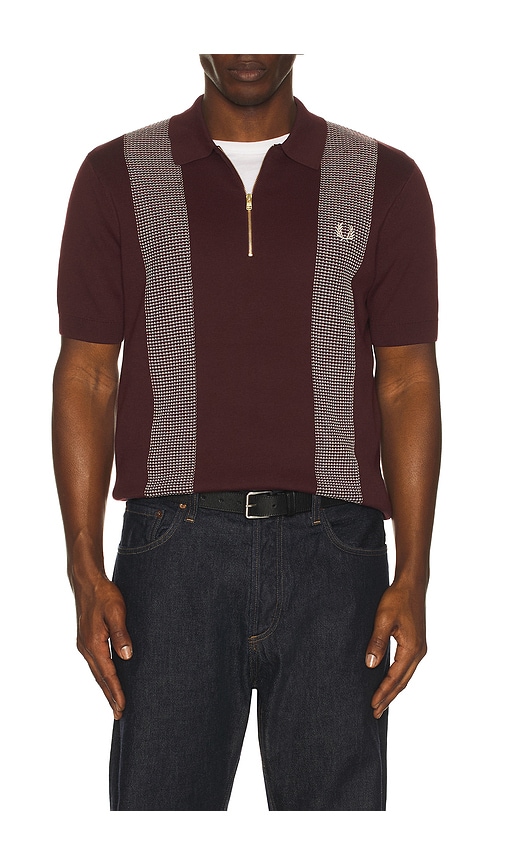 Fred Perry Panel Detail Knitted Polo Shirt