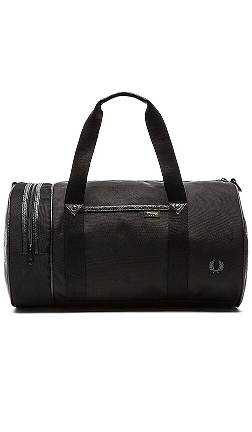 fred perry leather duffle bag