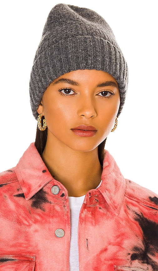 Free People Winnie Waffle Cuff Beanie in Charcoal | REVOLVE display picture 3
