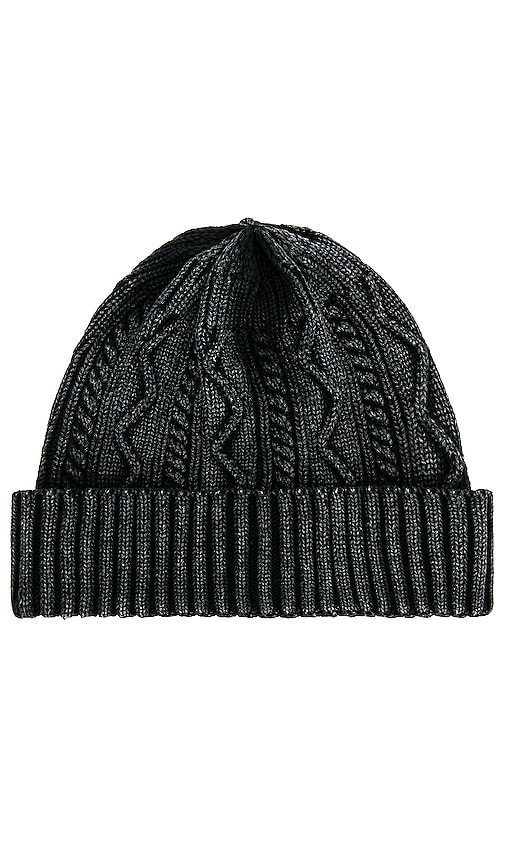Free People Stormi Washed Cable Beanie In Black