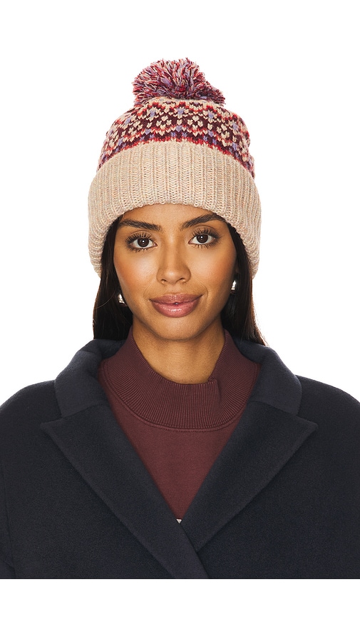 Shop Free People First Frost Fairisle Pom Beanie In Ivory