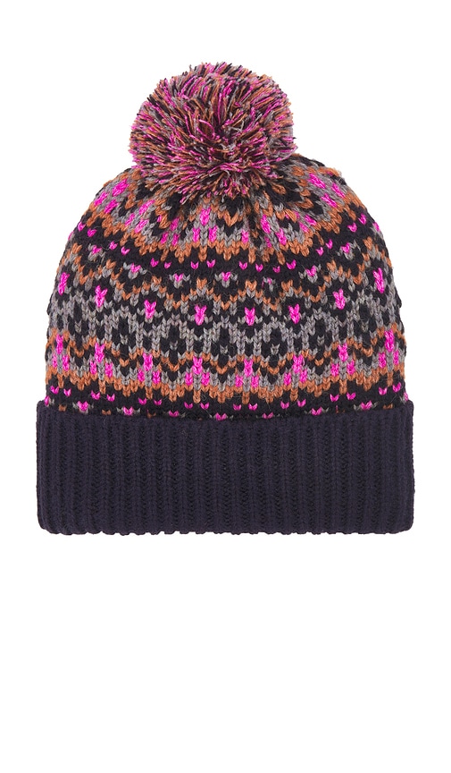 Shop Free People First Frost Fairisle Pom Beanie In 네이비