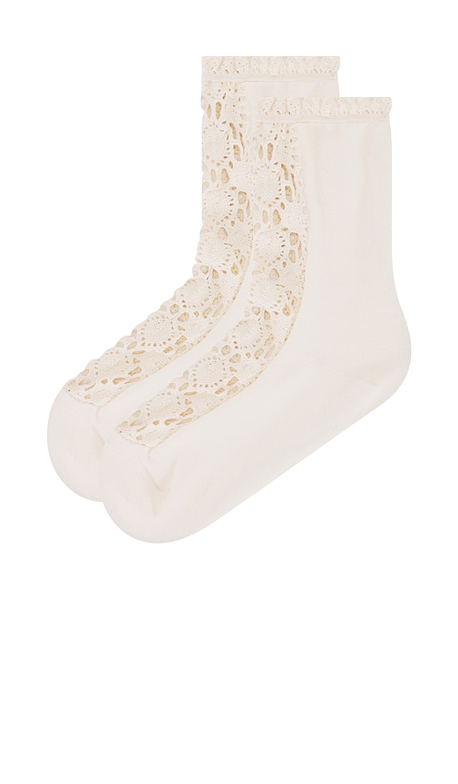 Shop Free People Rubies Crochet Socks In Ivory