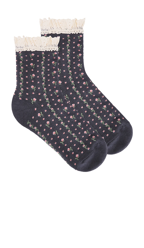 Shop Free People Rosebud Waffle Knit Ankle Socks In 차코