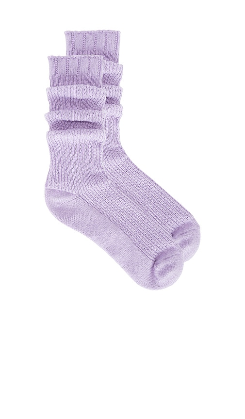 Staple Slouch Socks in Lavender.