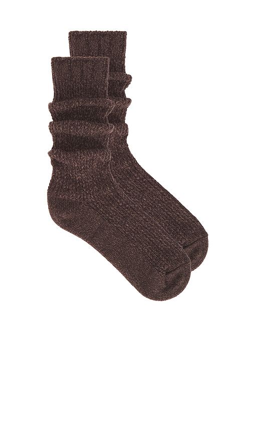 Staple Slouch Socks in Brown.