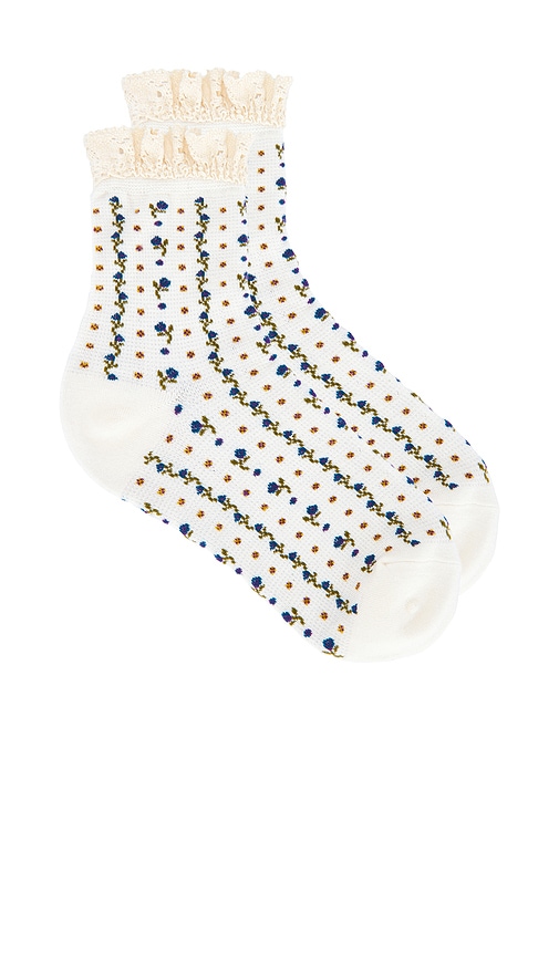 Free People Rosebud Waffle Knit Ankle In 象牙白