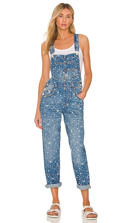 Free People Ziggy Denim Overall in Beach Splatter | REVOLVE