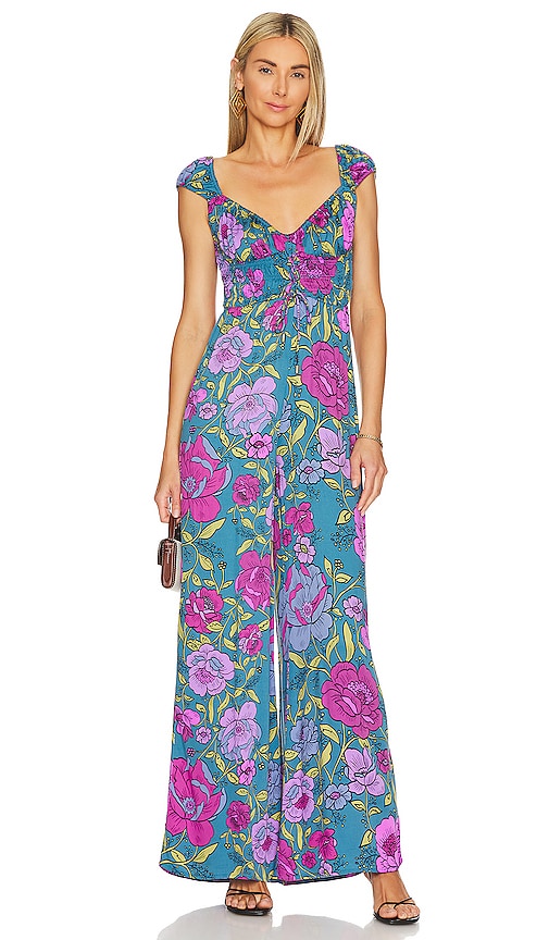 Free People Rolling Hills Jumpsuit In Bluebell Combo | ModeSens
