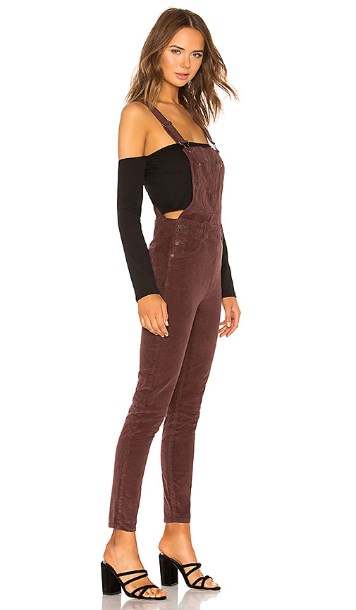 free people slim ankle cord overalls