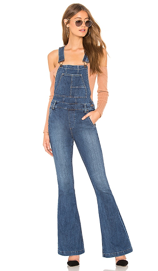 Free People Carly Flare Overall in Blue 