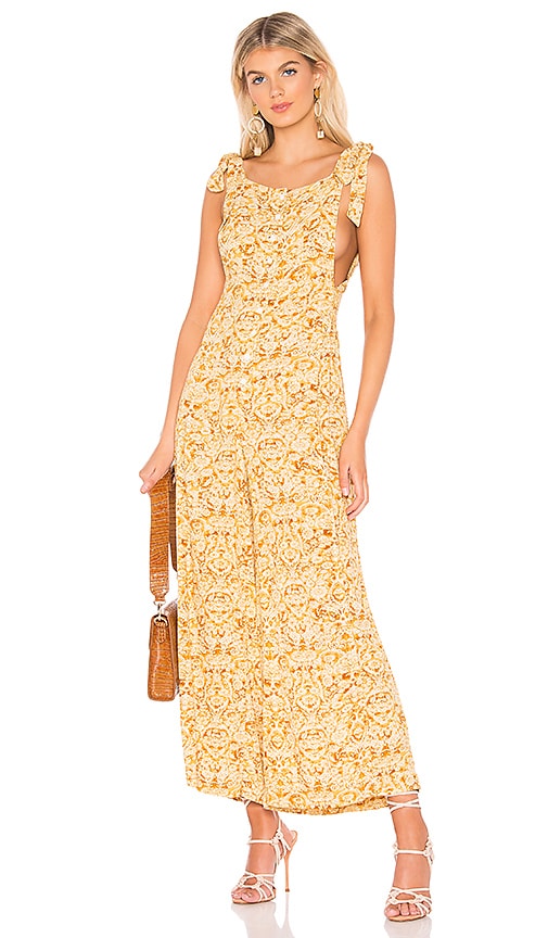 free people yellow jumpsuit