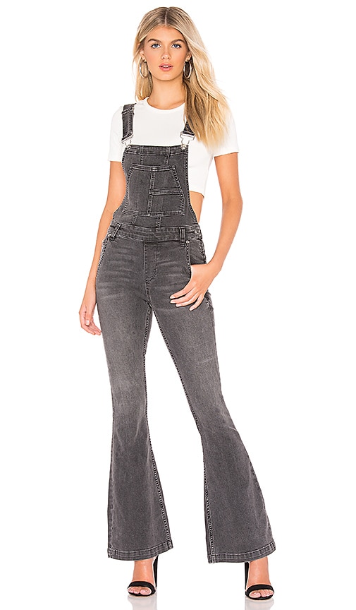 black flare overalls