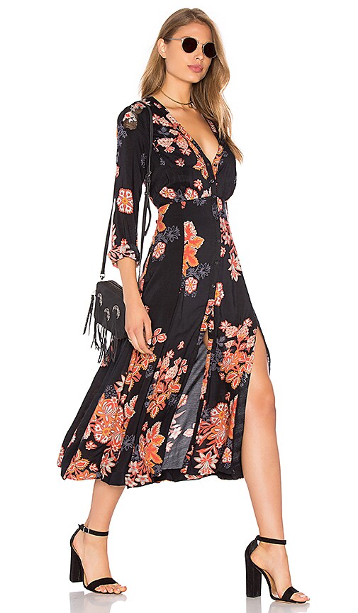 free people black combo dress