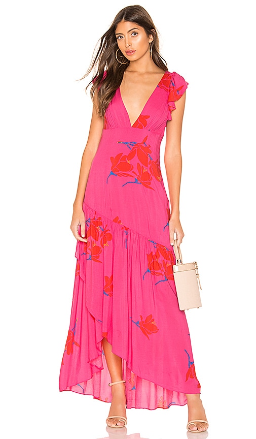 Free People She's A Waterfall Maxi Dress in Pink Combo | REVOLVE