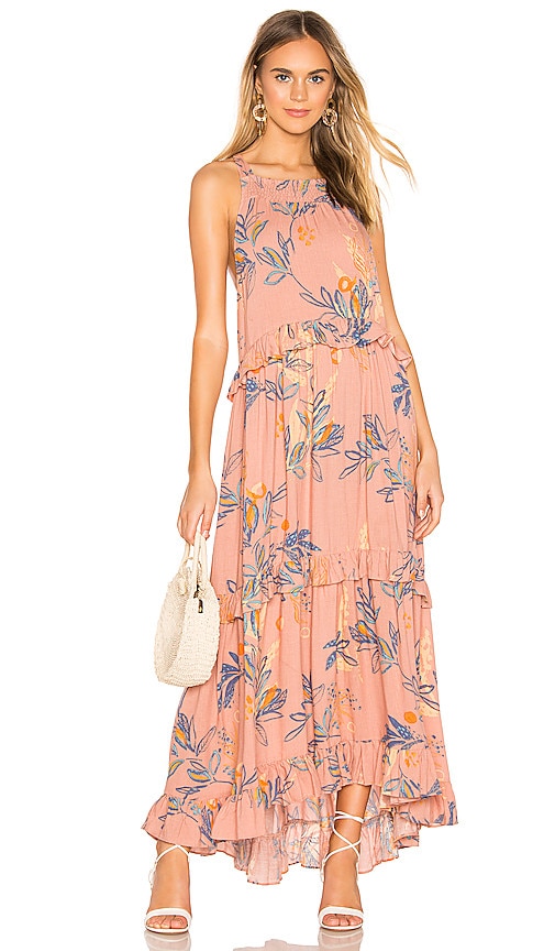 free people anita cotton printed maxi dress