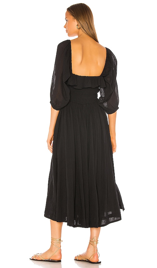 oasis high neck midi dress black