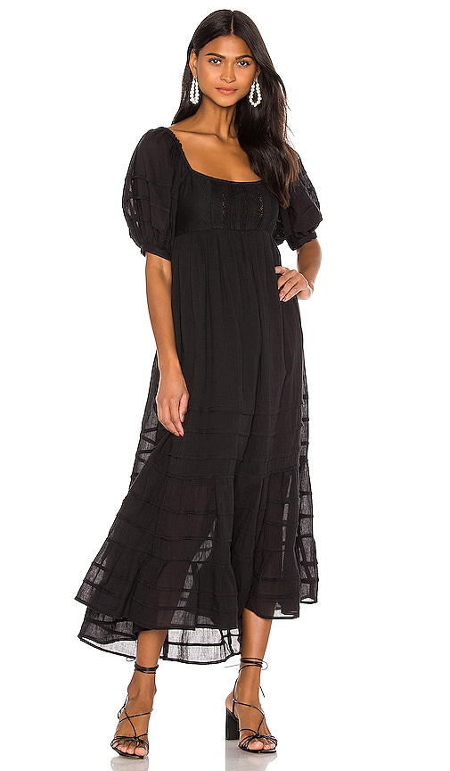 free people black midi dress