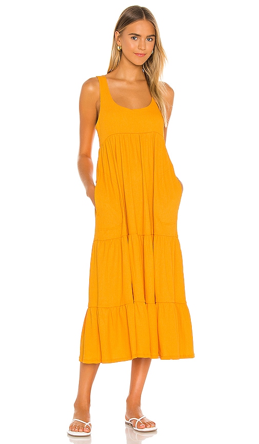Free People Reel Love Midi Dress in Orangeade | REVOLVE