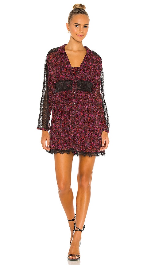 free people sheer romance mini dress Free People Sheer Romance Mini Dress in Black Combo