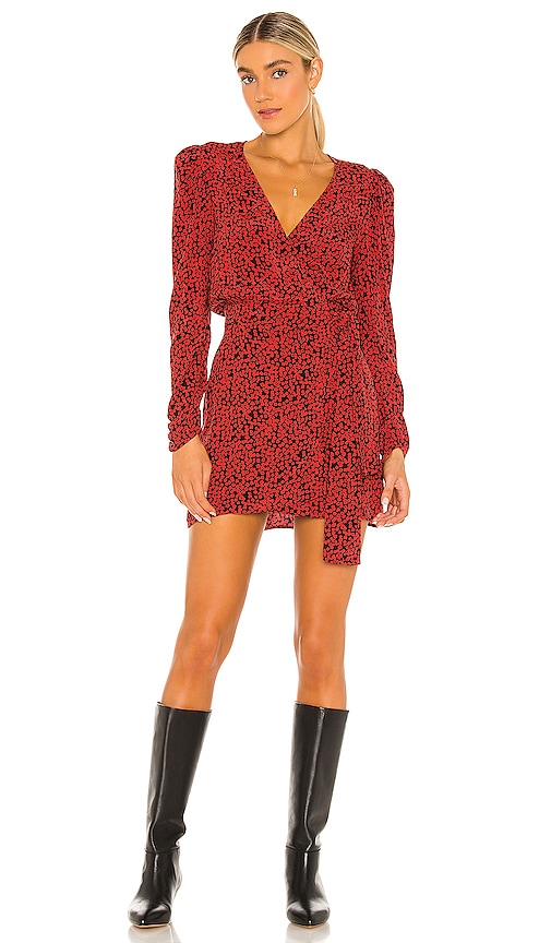 free people red wrap dress