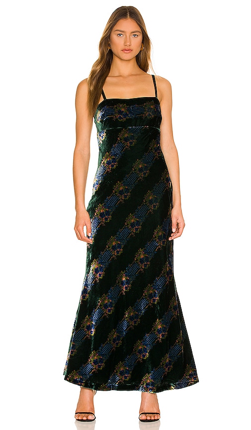 Free People X Revolve Juliet Velvet Printed Maxi Dress In  | ModeSens