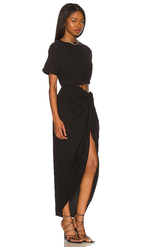Free People Rae Waist Cutout Asymmetric Dress In Black | ModeSens
