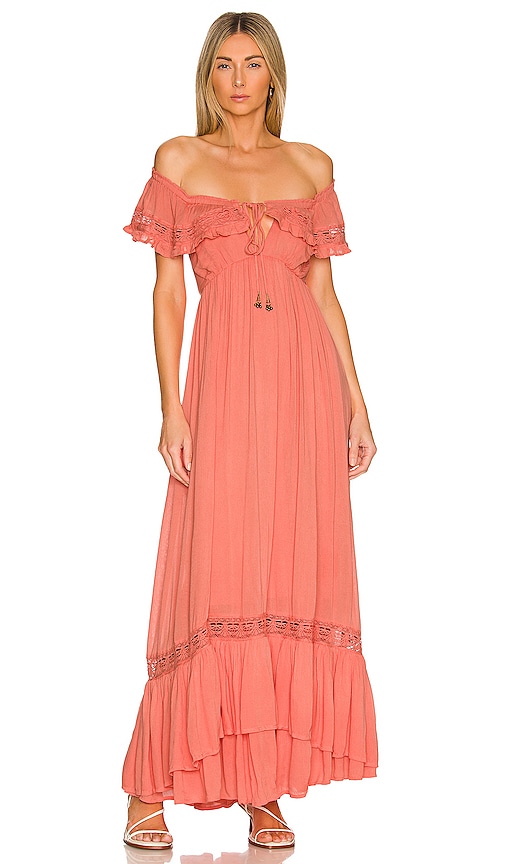 Free People Moonlight Ocean Maxi in Burnt Coral