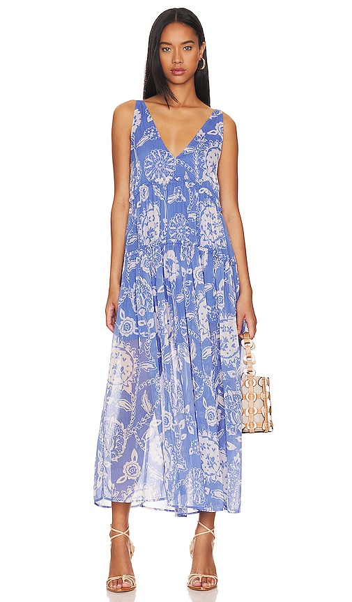 Free People Julianna Floral Print Maxi Dress In Blue | ModeSens