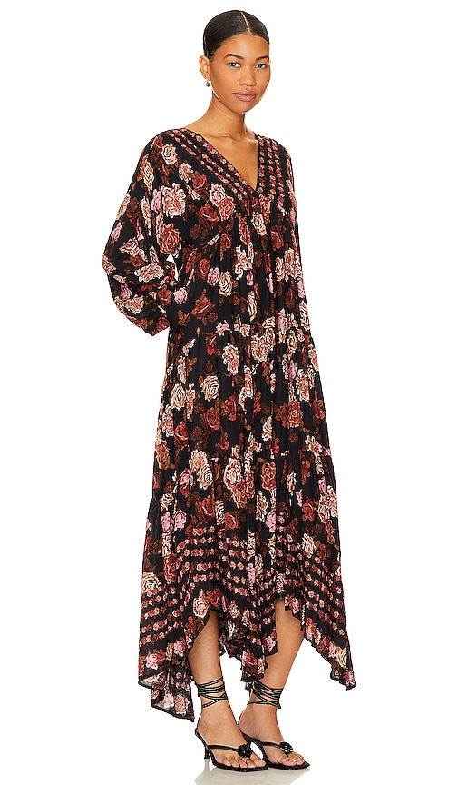 Shop Free People Rows Of Roses Maxi Dress In Black Combo