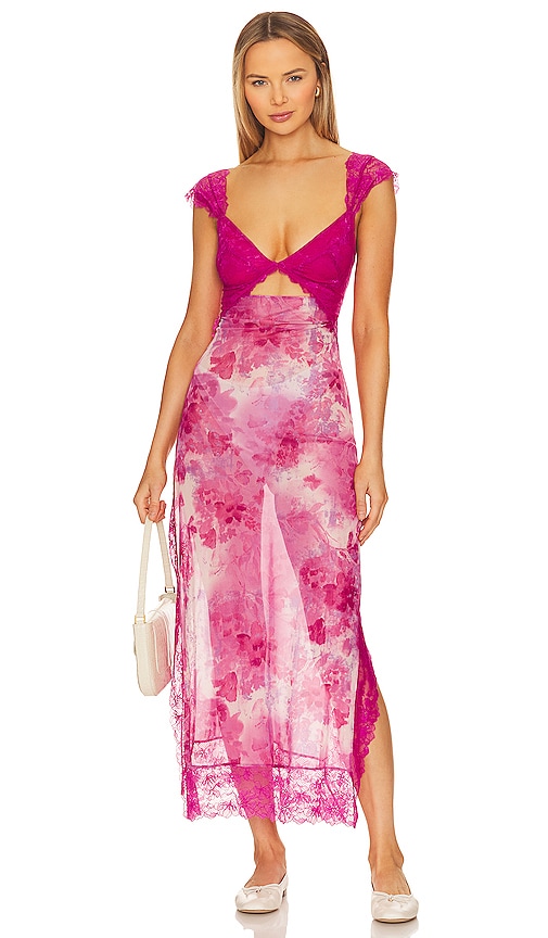 Free People Suddenly Fine Maxi Slip In Pink