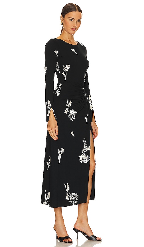 Shop Free People Love And Be Loved Midi Dress In Black,white