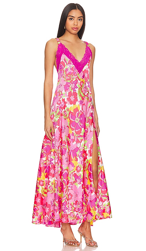 Shop Free People All A Bloom Maxi Dress In Neon Pop Combo