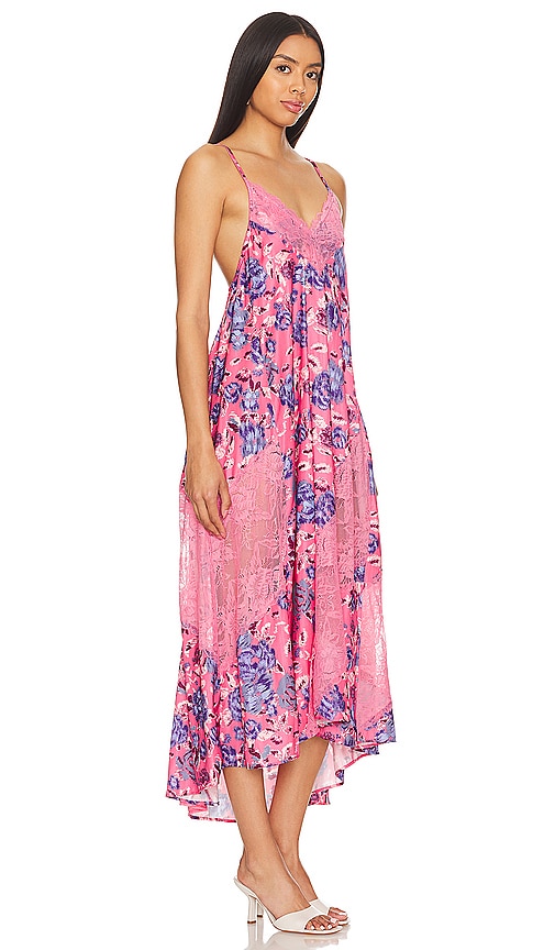 Shop Free People X Intimately Fp First Date Printed Maxi Slip In Sweet Pink Combo