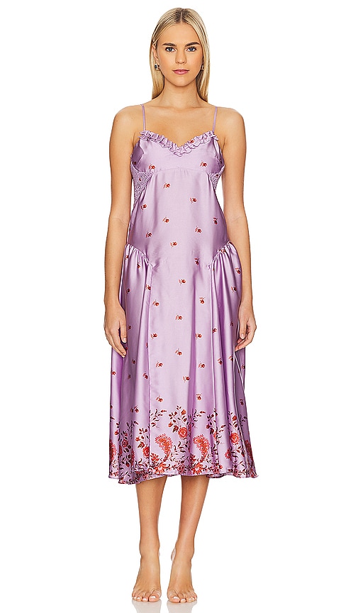 Shop Free People X Intimately Fp On My Own Printed Maxi Dress In Lavender