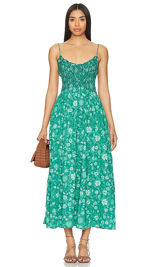 Shop Free People Sweet Nothings Midi Dress In Forest Combo