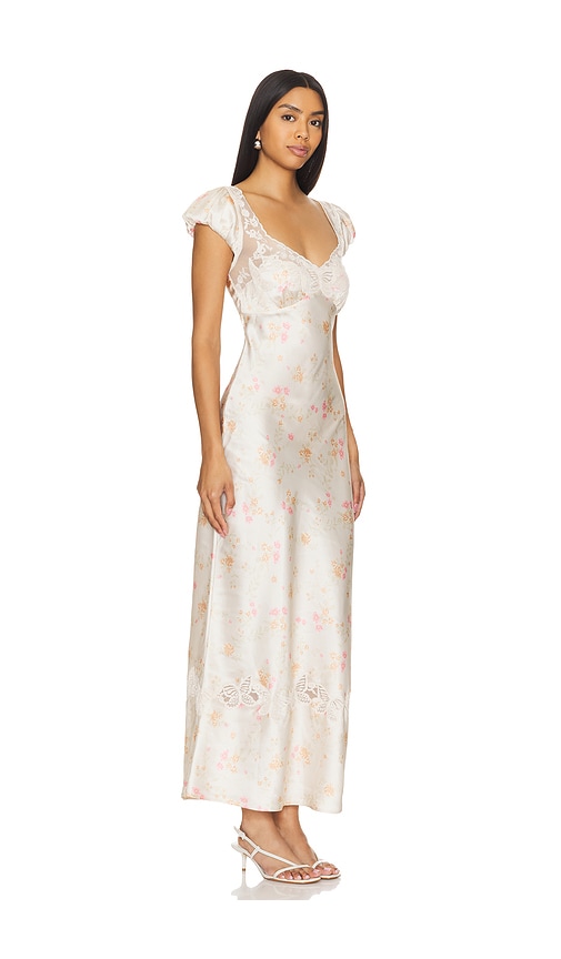 Shop Free People Butterfly Babe Midi Dress In 奶油色拼接