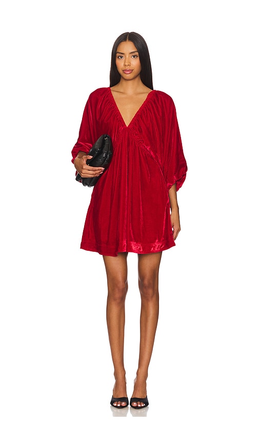 Shop Free People Portia Velvet Mini Dress In Red