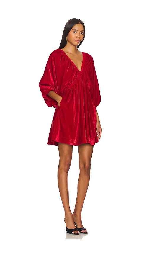 Shop Free People Portia Velvet Mini Dress In Red