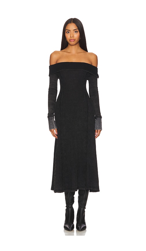 Shop Free People Monty Midi Dress In Charcoal