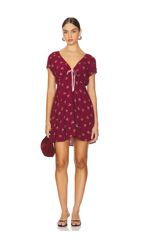 Free People Everyone's Favorite Dress in Earth Red Combo