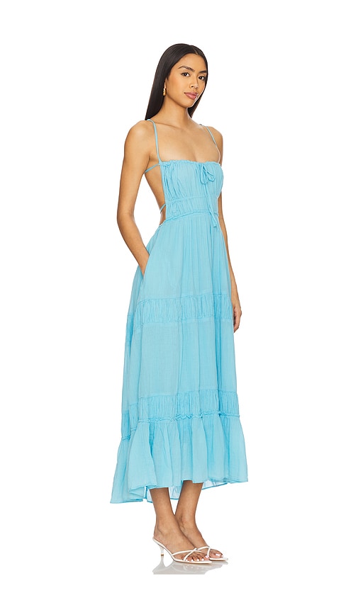Free People Taking Sides Tiered Cotton Maxi Dress In Splash