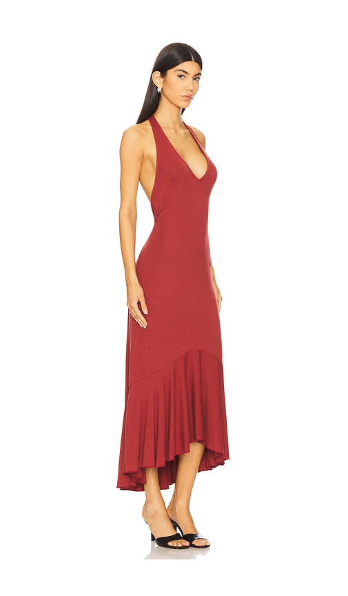 Free People Alix Halter Midi Dress In Brick