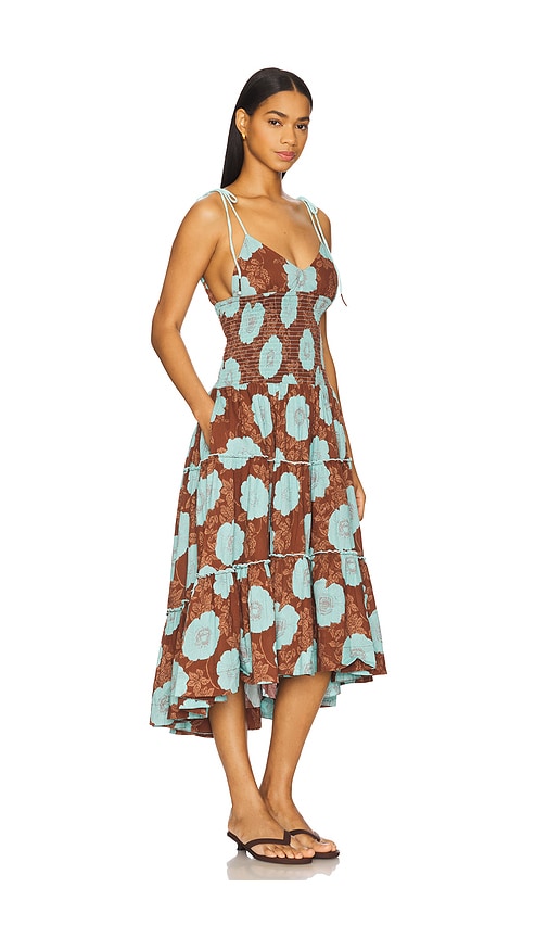 Free People Adriel Tie Strap Tiered Midi Dress