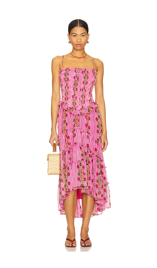 Free People Alejandra Midi Dress in Pink. - size XS (also in L, M, S, XL)