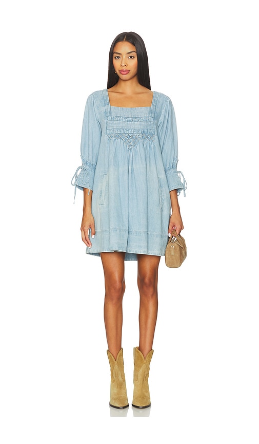 Free People Sonora Denim Mini Dress In Blue