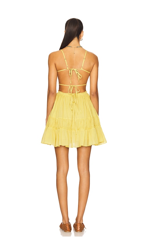  Free People X Free-est Taking Sides Mini Dress In Silent Lime In Lemon. Size S. Also In Xs, M, L, Xl. 