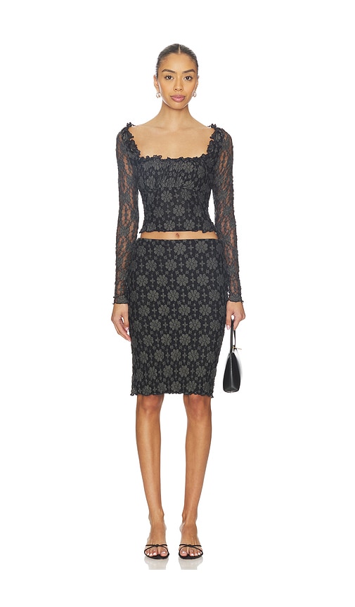 free people black lace long sleeve dress Victorian Lace Maxi Dress