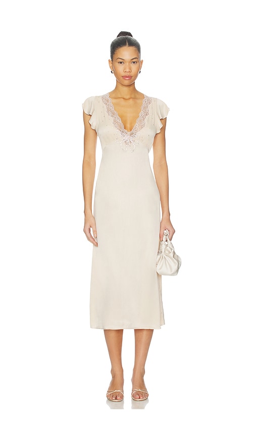 Free People Tied With Joy Midi Dress In Neutral